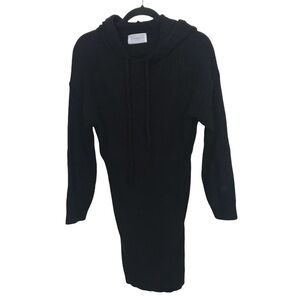 Loveholic Black Knit Hoodie Sweater Dress